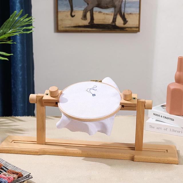 Durable Embroidery Stand With Beech 360 Degrees Adjustable Cross Stitch  Rack Set Desktop Embroidery Holder Cross Stitch Holder - AliExpress